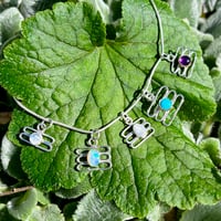 Image 3 of Turquoise Stacked Loop Pendant in Mixed Metals