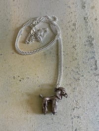 Image 1 of Vintage Silver 50s Poodle Necklace