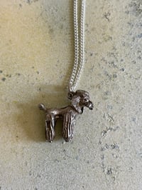 Image 2 of Vintage Silver 50s Poodle Necklace