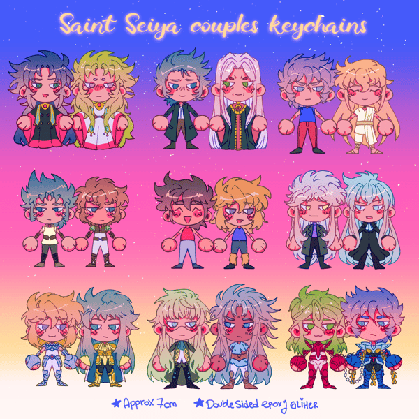 Image of Saint Seiya couple keychains