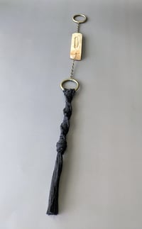 Image 2 of House Charm - Feather with Macrame Tassel - Spalted Maple Burl I
