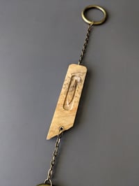 Image 4 of Feather Charm with Macrame Tassel - Spalted Maple Burl III