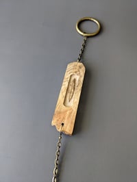 Image 3 of Feather Charm with Macrame Tassel - Spalted Maple Burl IV