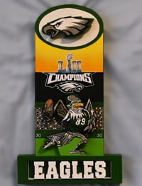 Image 1 of Philadelphia Eagles Hand Crafted NFL 3D Wooden Diorama Cartooning Wall Décor