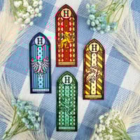 Image 1 of School of Magic, House Inspired Stained Glass Window Bookmarks