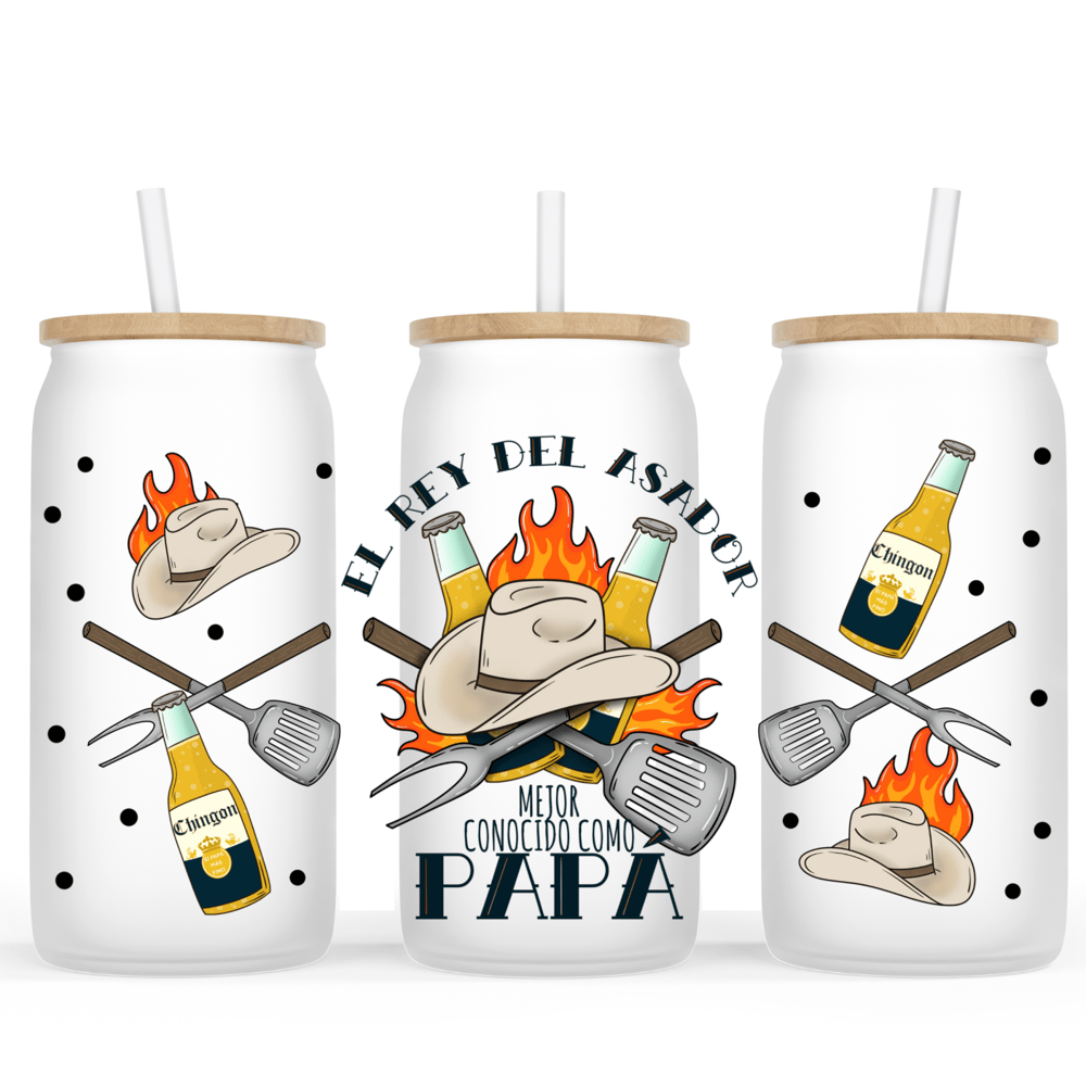 Image of El Rey Del Asador Glass Cup🍻
