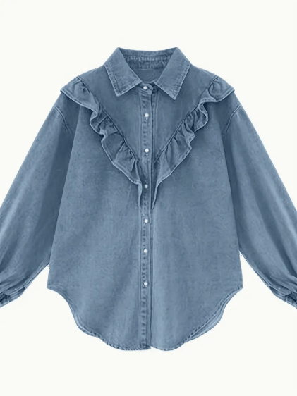 Image of All Ruffled Up Long Sleeve Shirt 