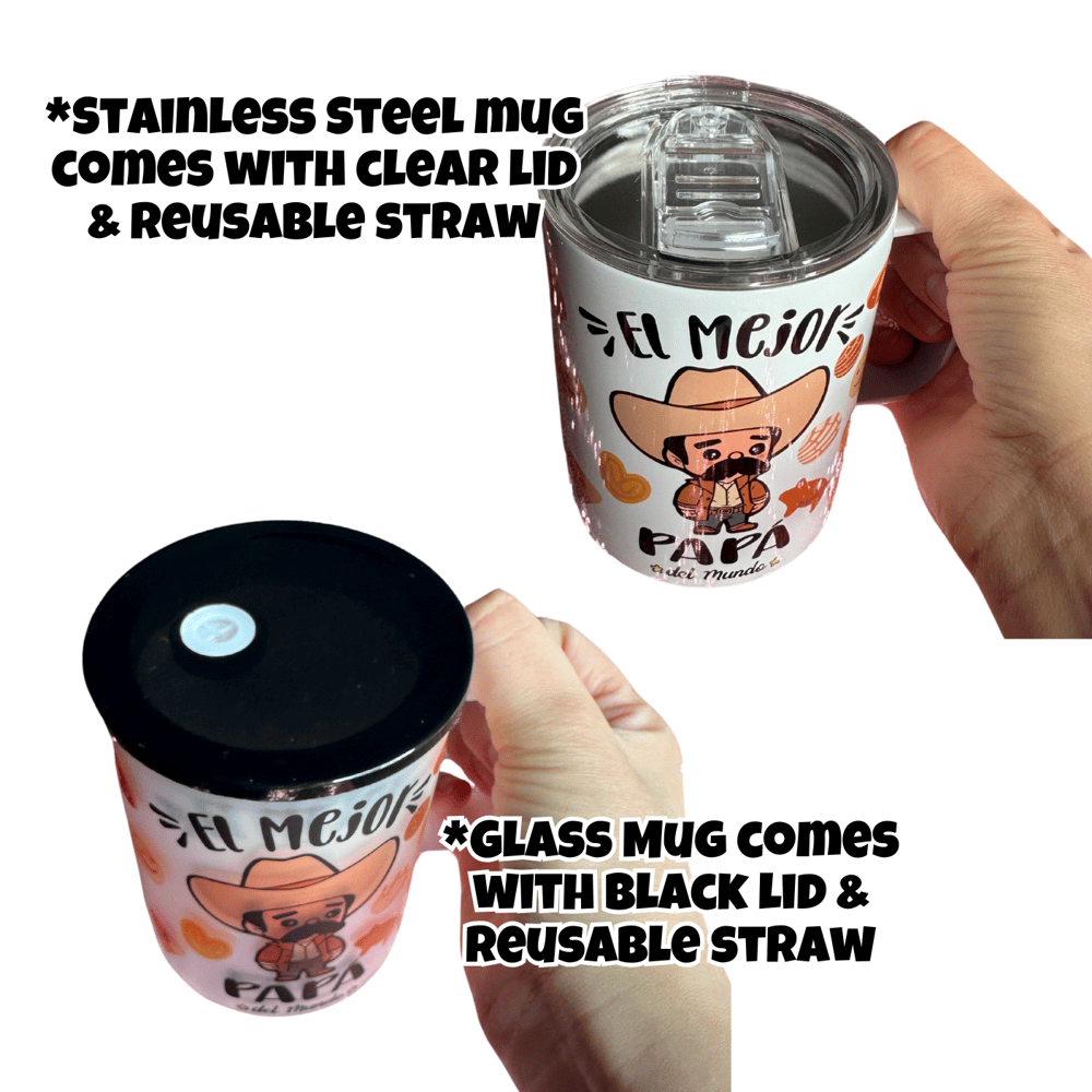 Image of EL Mejor Papá Pan Dulce Mug🥰(Glass or Stainless Steel Options)
