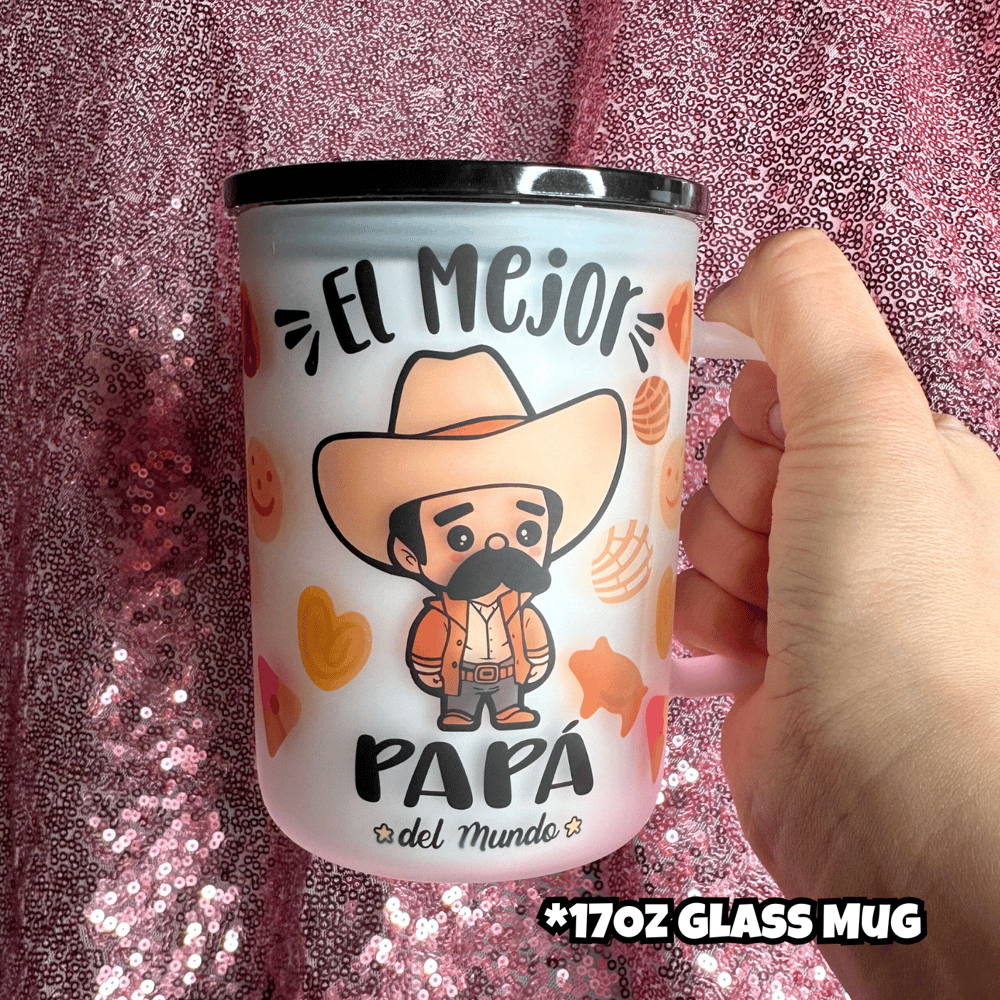 Image of EL Mejor Papá Pan Dulce Mug🥰(Glass or Stainless Steel Options)