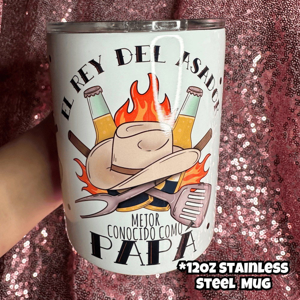Image of El Rey Del Asador Mug🍻(Glass or Stainless Steel Options)