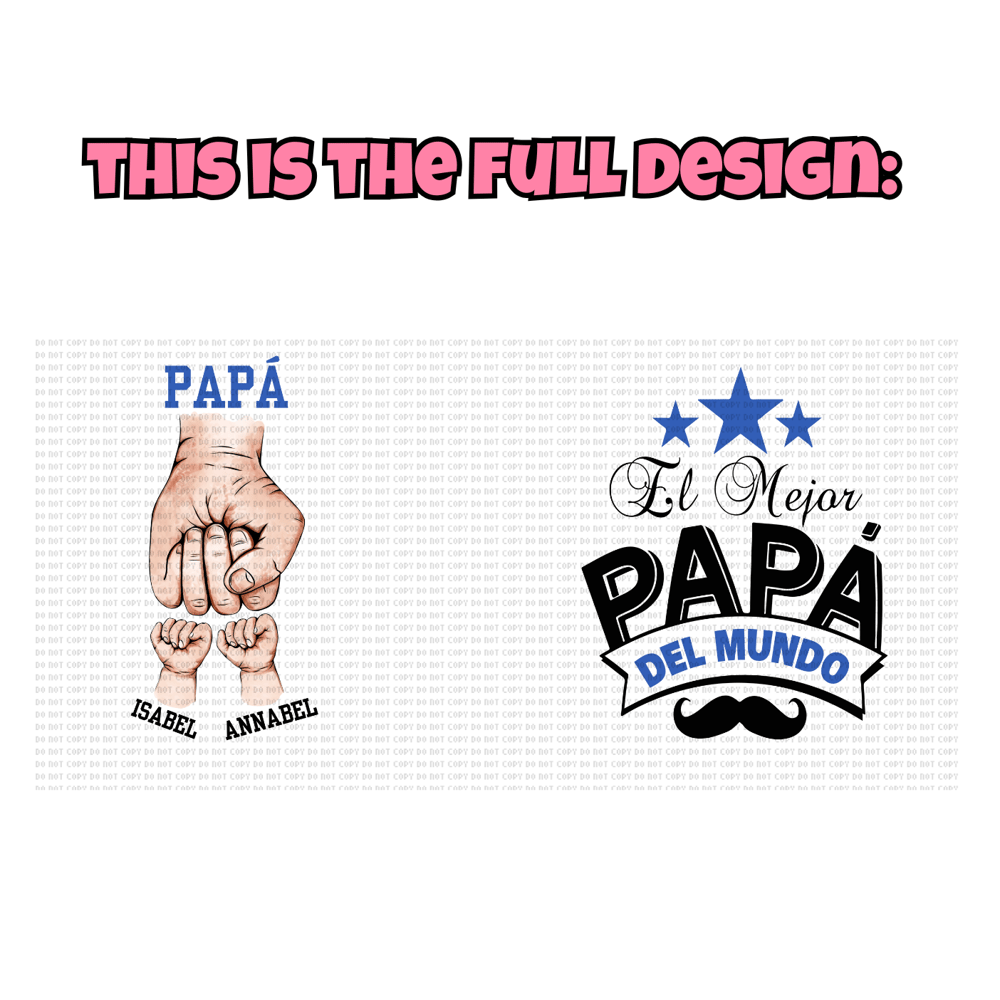 Image of El Mejor Papá Hands Mug🫶(Glass or Stainless Steel Options)