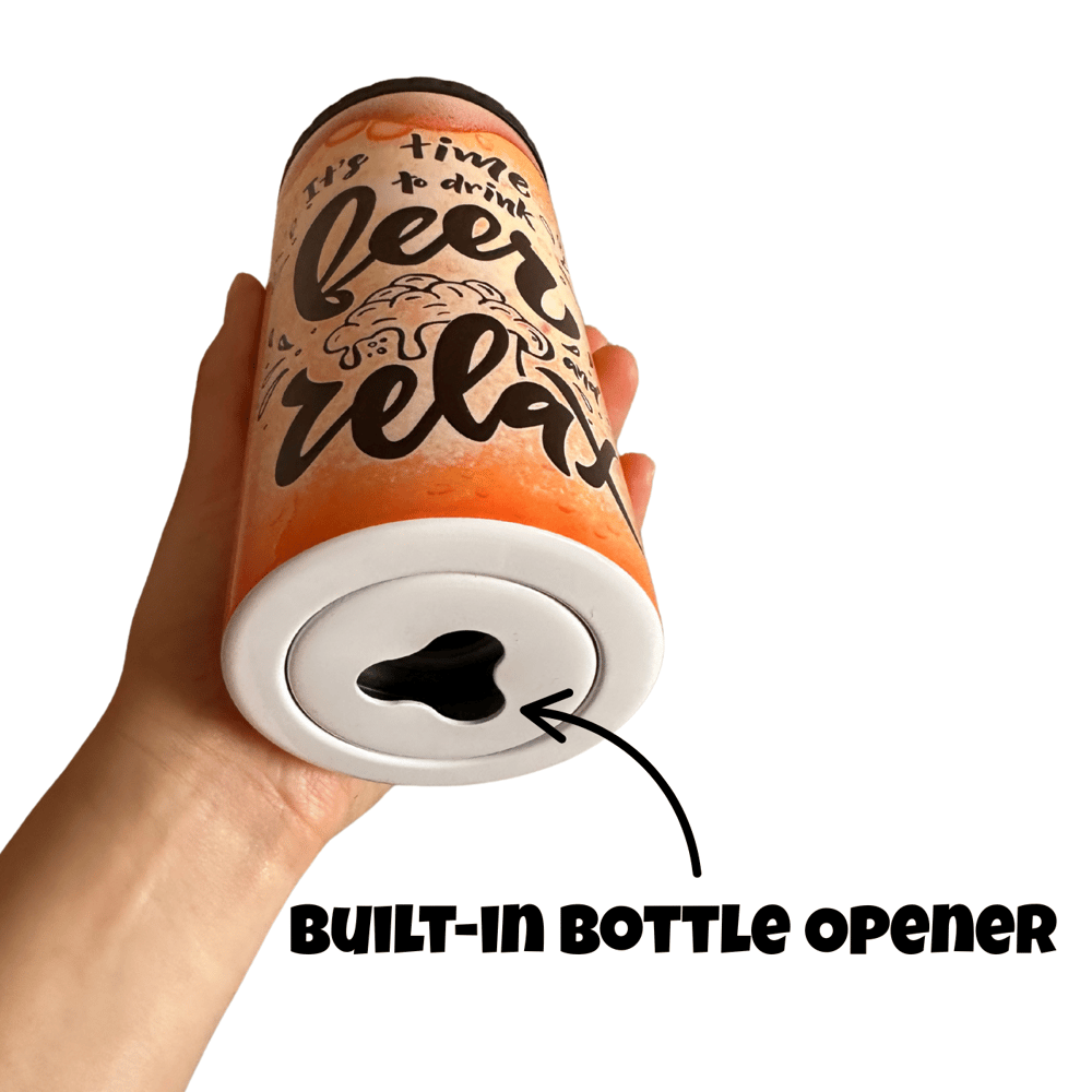 Image of It's Time To Drink Beer & Relax 16oz Drink Cooler Tumbler🍺