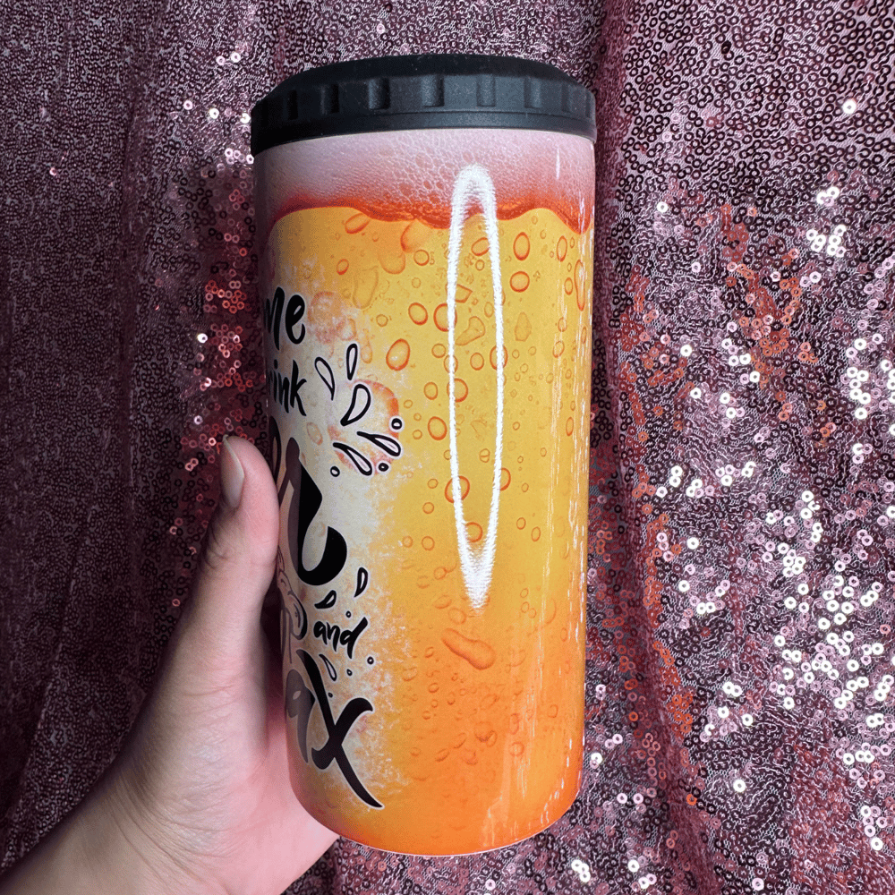 Image of It's Time To Drink Beer & Relax 16oz Drink Cooler Tumbler🍺
