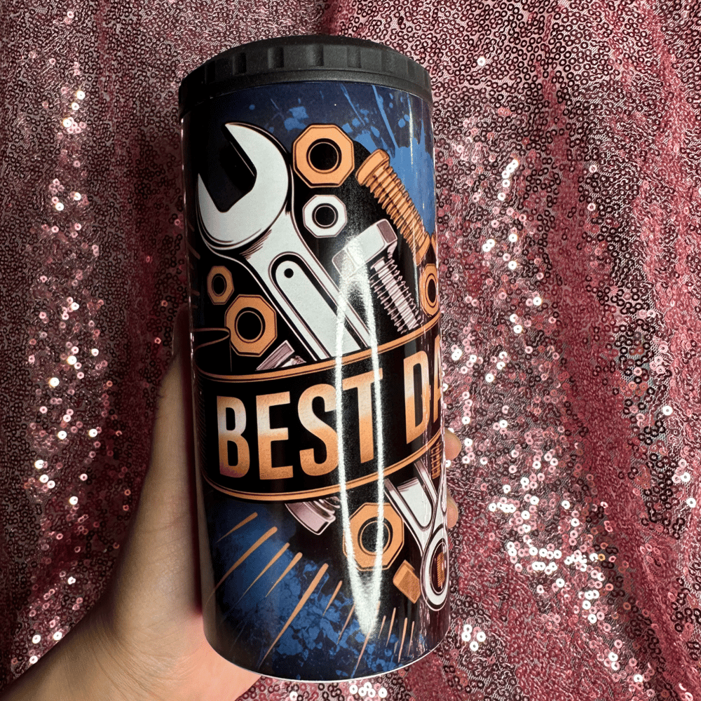 Image of Best Dad Ever 16oz Drink Cooler Tumbler💙