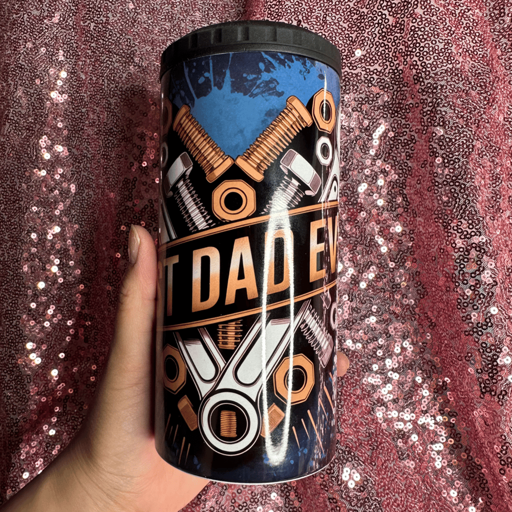 Image of Best Dad Ever 16oz Drink Cooler Tumbler💙