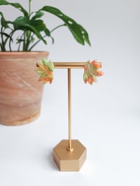 Image 1 of Peach Marble Lotus Studs 