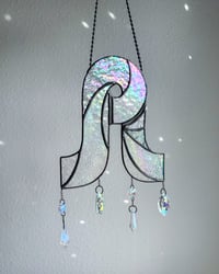 Image 2 of Pretty Lights Stained Glass Suncatcher Swirl Mobile – Iridescent Clear