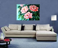 Image 3 of Pink Peonies 50cm x 70cm