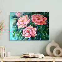 Image 4 of Pink Peonies 50cm x 70cm