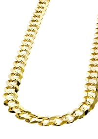 Image 1 of Men's Gold Chain - Solid Cuban Curb Link 10K/14K Gold