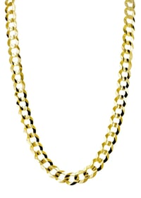 Image 2 of Men's Gold Chain - Solid Cuban Curb Link 10K/14K Gold
