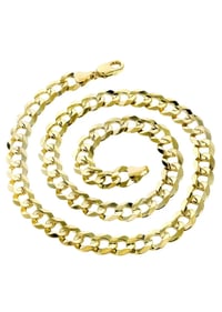 Image 3 of Men's Gold Chain - Solid Cuban Curb Link 10K/14K Gold