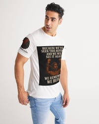 Image 3 of We Remember, We Build Tee – Freedom & Fire Edition - Men's All-Over Print Tee