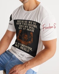 Image 4 of We Remember, We Build Tee – Freedom & Fire Edition - Men's All-Over Print Tee
