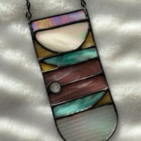 Image 1 of  Custom Geometric Landscape – Stained Glass Panel