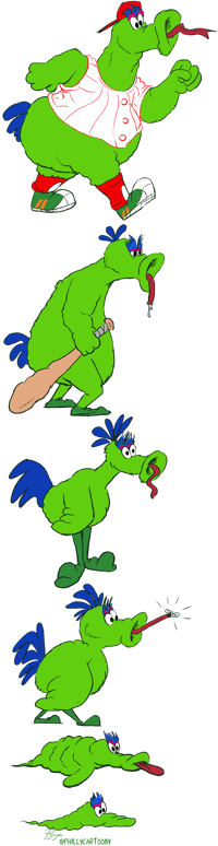 Image 2 of Evolution of Phillie Phanatic (Vertical Version)