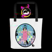 Time Capsule Collection: 1950's Inspired Plus Size Woman with Bombay Cat Tote bag