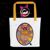 Image 1 of Time Capsule Collection :1960's Inspired Plus Size Woman with Maine Coon Cat Tote bag