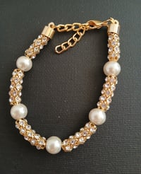 Image 1 of Pearl Gems Goldtone Bracelet 