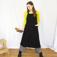 Image 8 of Ultimate Makers Apron - Cargo Pockets, Adjustable Crossback, Split Leg. Tough Black Canvas No23:2