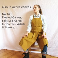 Image 7 of SALE was £155. Potters/Artists Apron, Split Leg, Canvas Pleated Pinafore Apron Dusty Red Terracotta