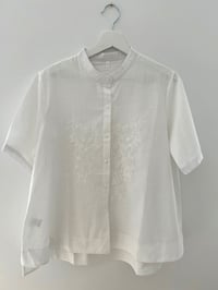Image 1 of White Cotton Blouse with Embroidered Detail