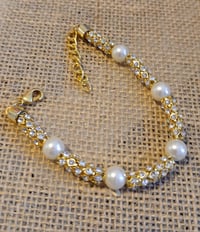 Image 3 of Pearl Gems Goldtone Bracelet 