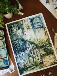 Image 2 of Back Steps -Original Watercolor Painting 