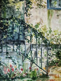 Image 3 of Back Steps -Original Watercolor Painting 