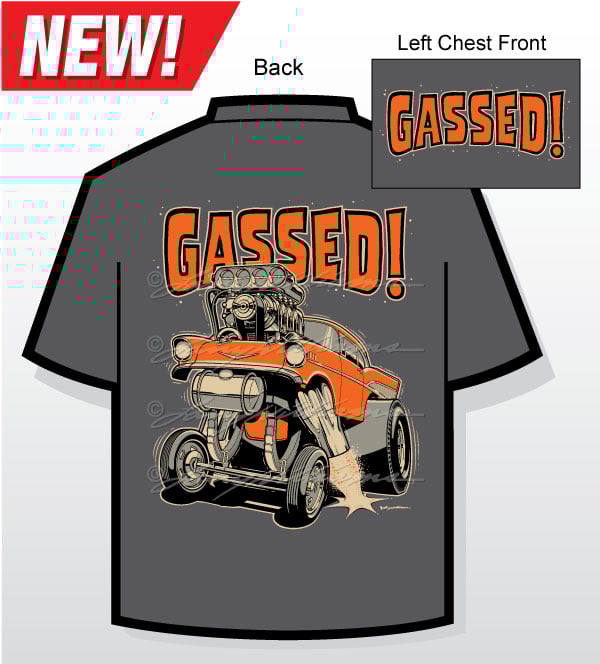 Image of "Gassed!" Charcoal T-shirt: Large