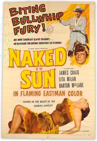 Image 1 of Naked in the Sun ORIGINAL theatrical one-sheet (27"x41")