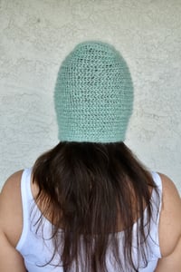 Image 3 of the heirloom bonnet | hand-crocheted in mohair & silk