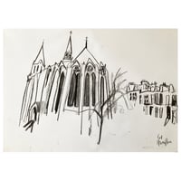 Image 1 of Kelvinside Hillhead Church - Charcoal on Paper 