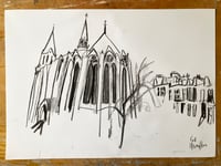 Image 3 of Kelvinside Hillhead Church - Charcoal on Paper 