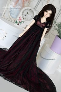 Image 1 of LIMITED - Black and red lace gown with corset for MNF/PetiteMarionette girls