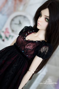 Image 4 of LIMITED - Black and red lace gown with corset for MNF/PetiteMarionette girls