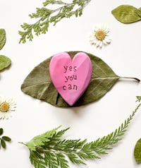 Image 2 of Yes You Can - Mini Wood Burned Heart