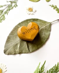 Image 2 of Willing - Mini Wood Burned Heart