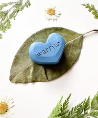 Image 2 of Warrior - Mini Wood Burned Heart