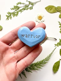 Image 1 of Warrior - Mini Wood Burned Heart
